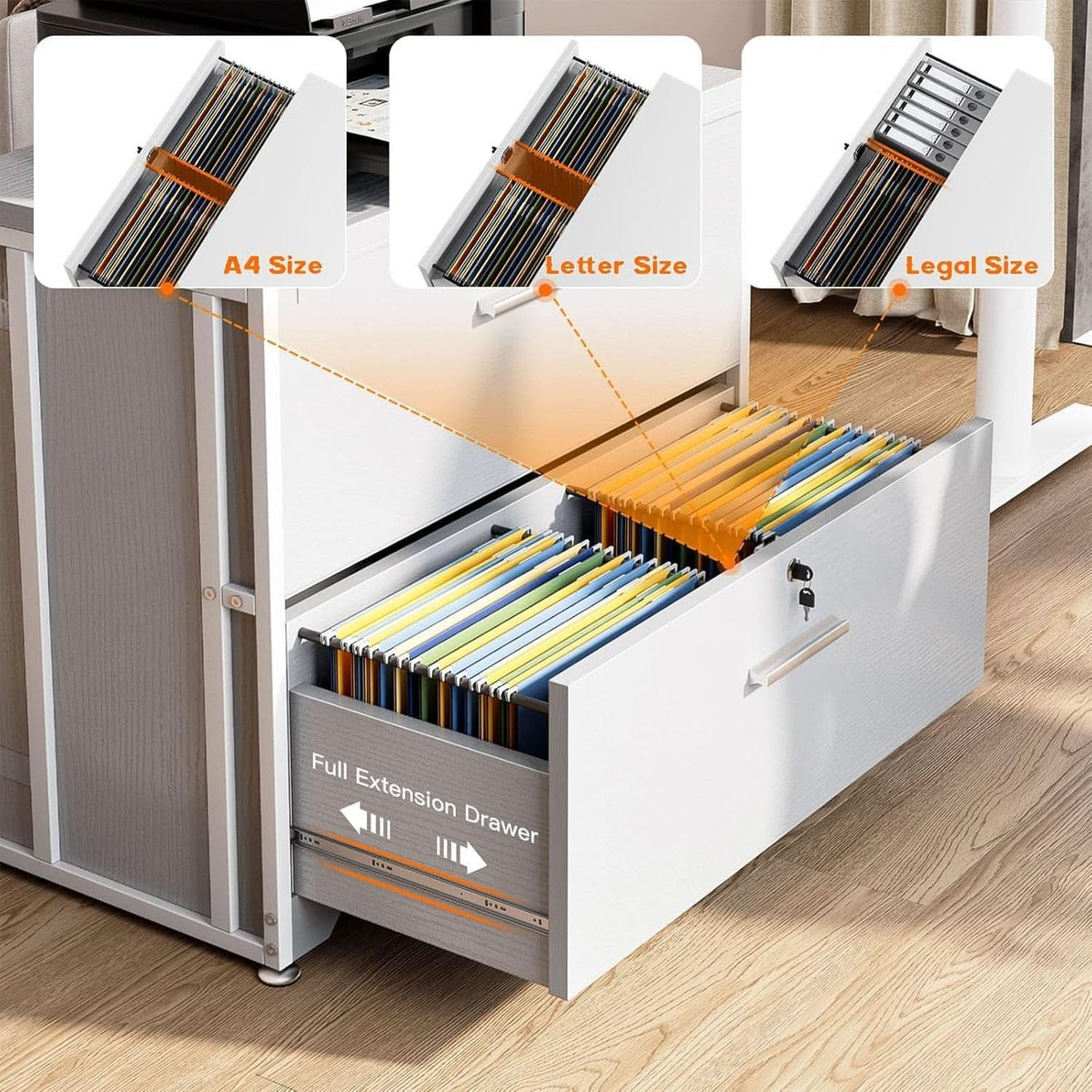 Lockable File Cabinet With Charging Station For Home Office by ShipItFurniture
