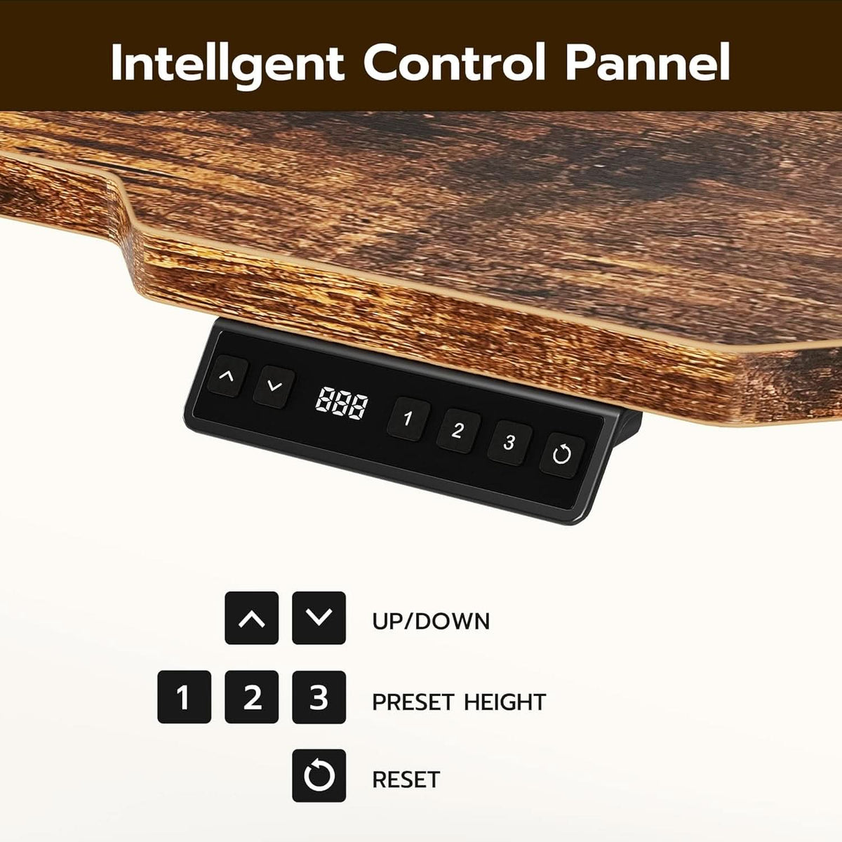 59 Inch Reversible L Shaped Electric Standing Desk Brown by ShipItFurniture