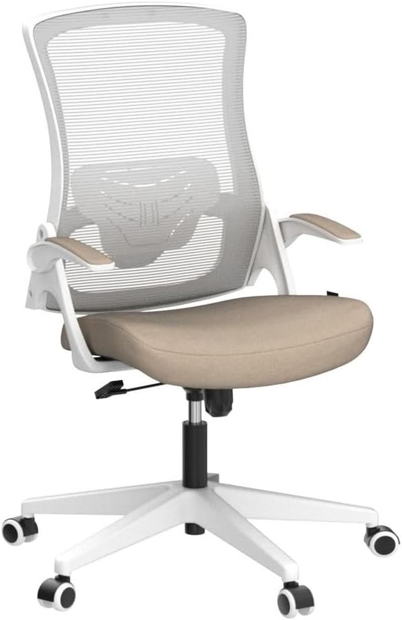 Beige High Back Mesh Office Chair With Adjustable Height And Ergonomic Design by ShipItFurniture