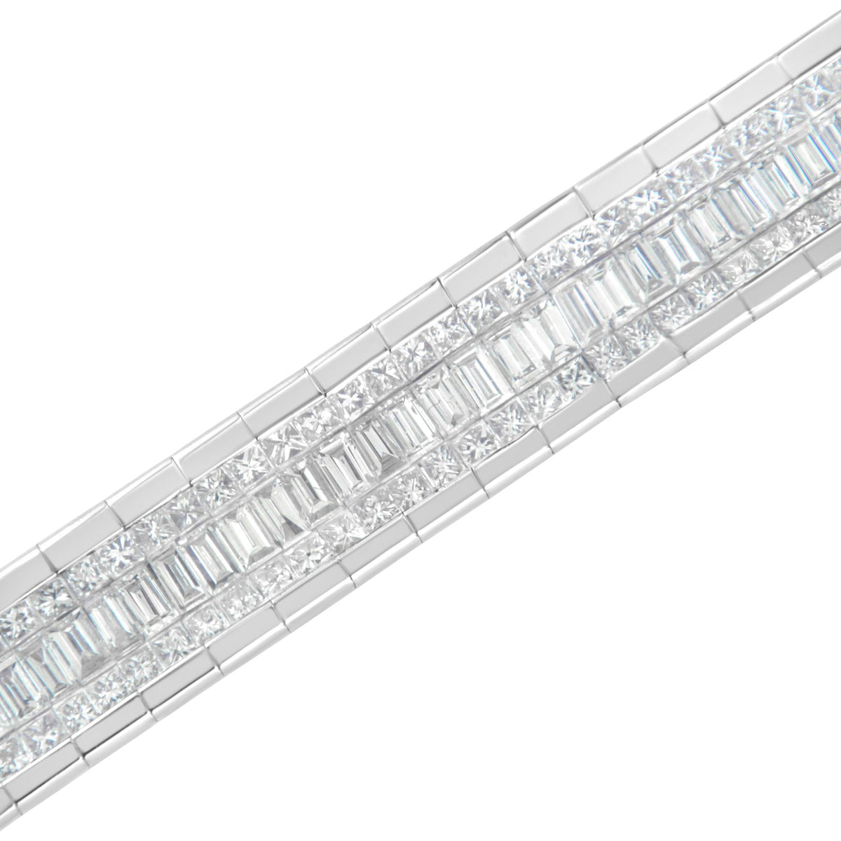 14K White Gold 7 7/8 Cttw Princess and Baguette Diamond Eternity Line Tennis Bracelet (G-H Color, SI1-SI2 Clarity) - 7" Inches by Infinite Jewels