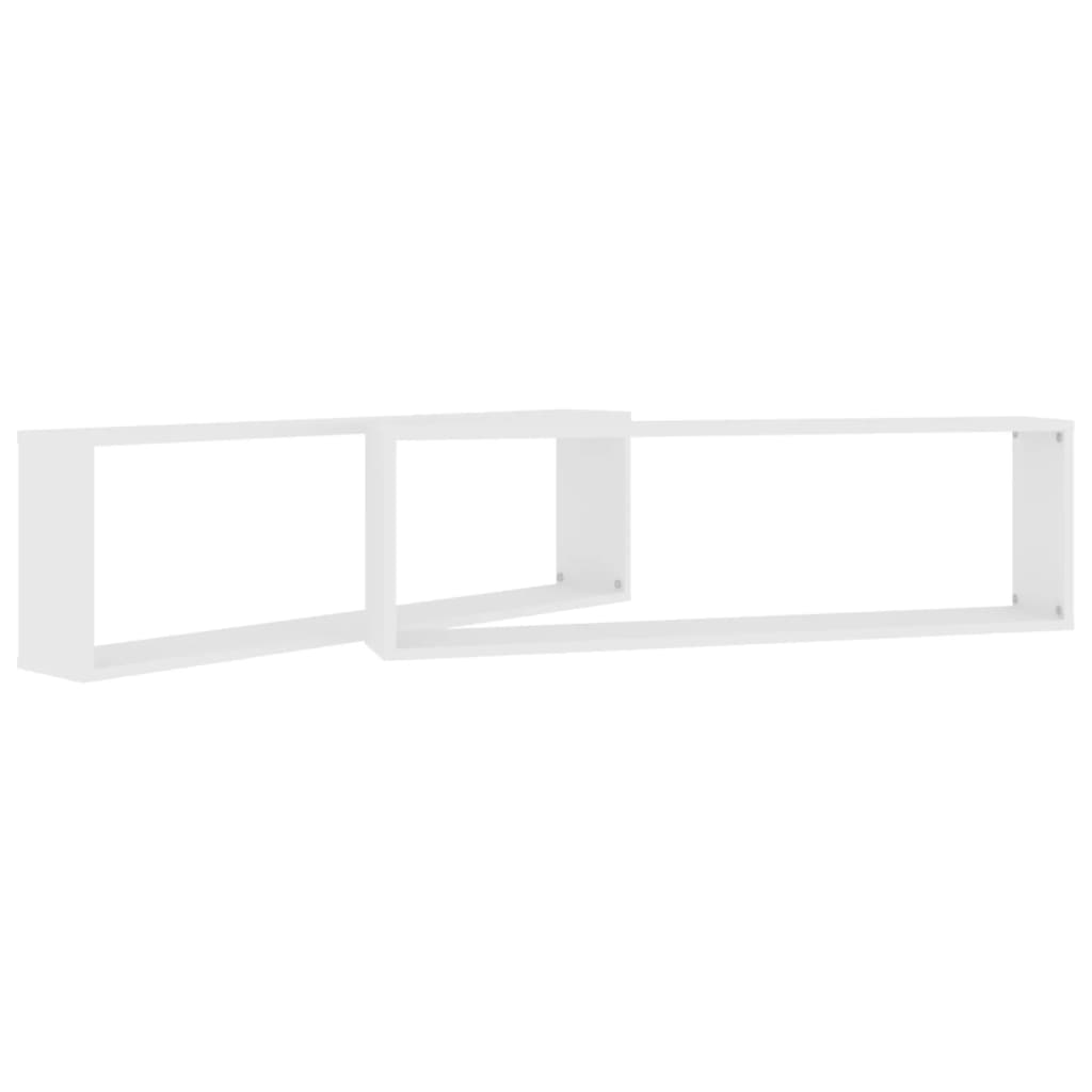 NNEVL Wall Cube Shelves 2 pcs White 100x15x30 cm Chipboard by NNEVL