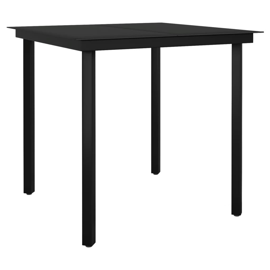 NNEVL 3 Piece Garden Dining Set with Cushions Black by NNEVL