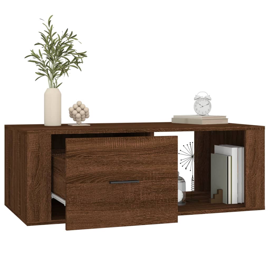 NNEVL Coffee Table Brown Oak 100x50.5x35 cm Engineered Wood by NNEVL