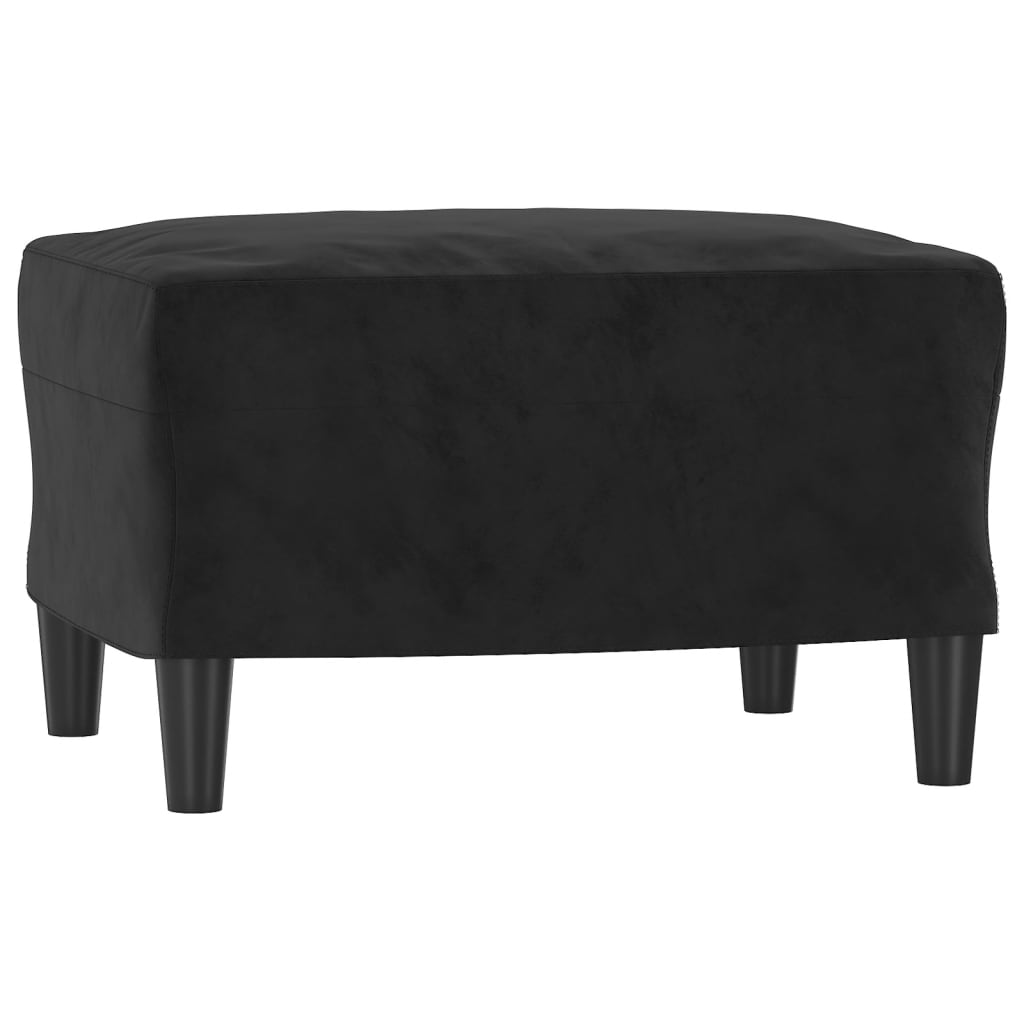 NNEVL 3 Piece Sofa Set Black Velvet by NNEVL