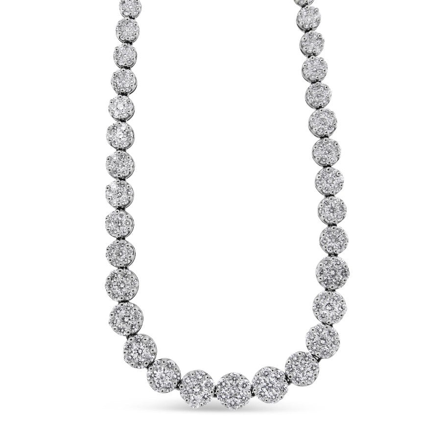 IGI Certified 14K Yellow Gold 14 3/4 cttw Pave Set Round-Cut Diamond Riviera Necklace (F-G Color, S2-I1 Clarity) by Infinite Jewels