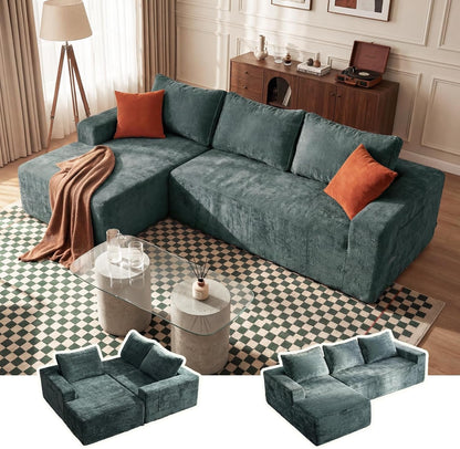 95 Inch Luxurious Sectional Sofa Memory Foam Cushions by ShipItFurniture