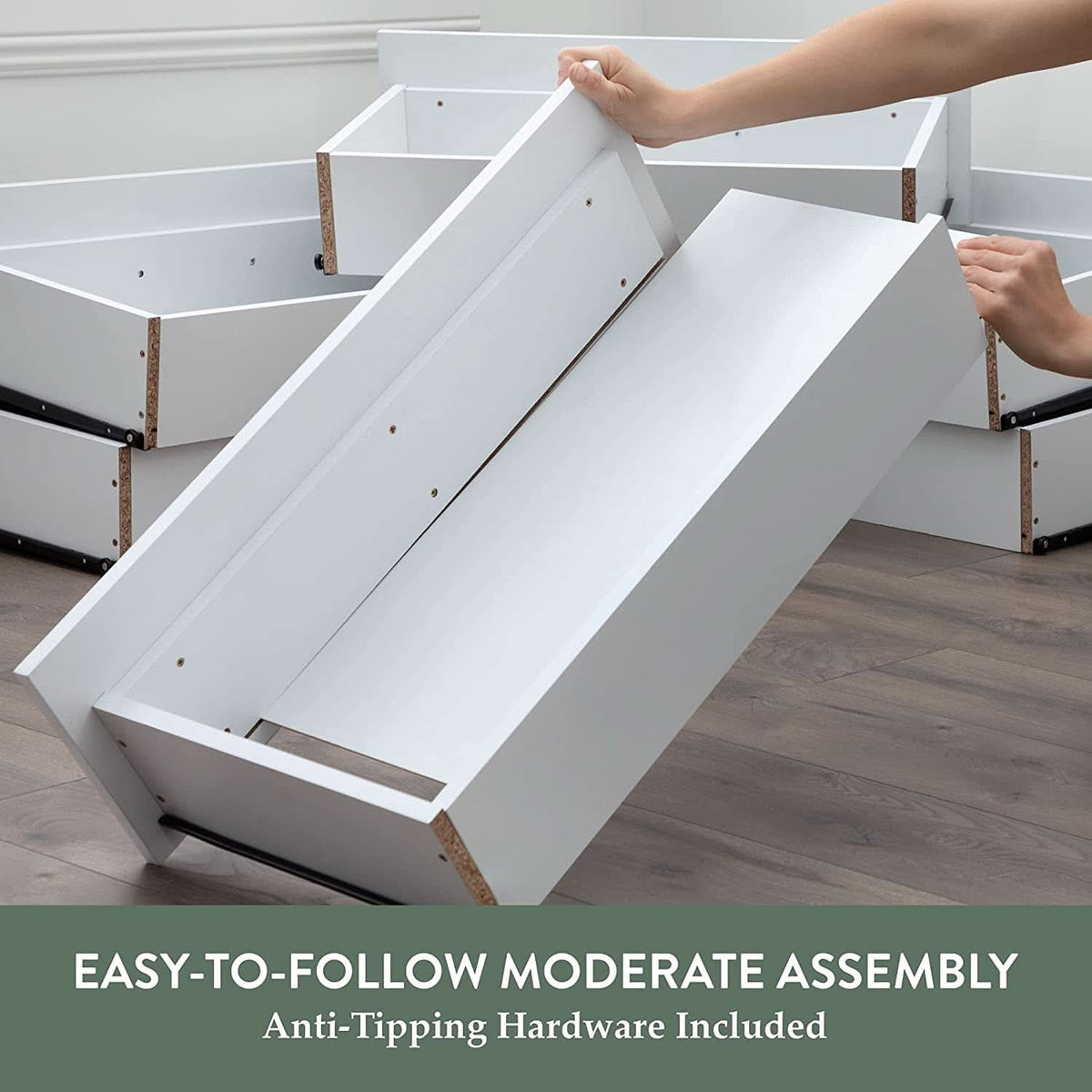 Black Modern Four Drawer Dresser Storage Chest For Bedroom by ShipItFurniture
