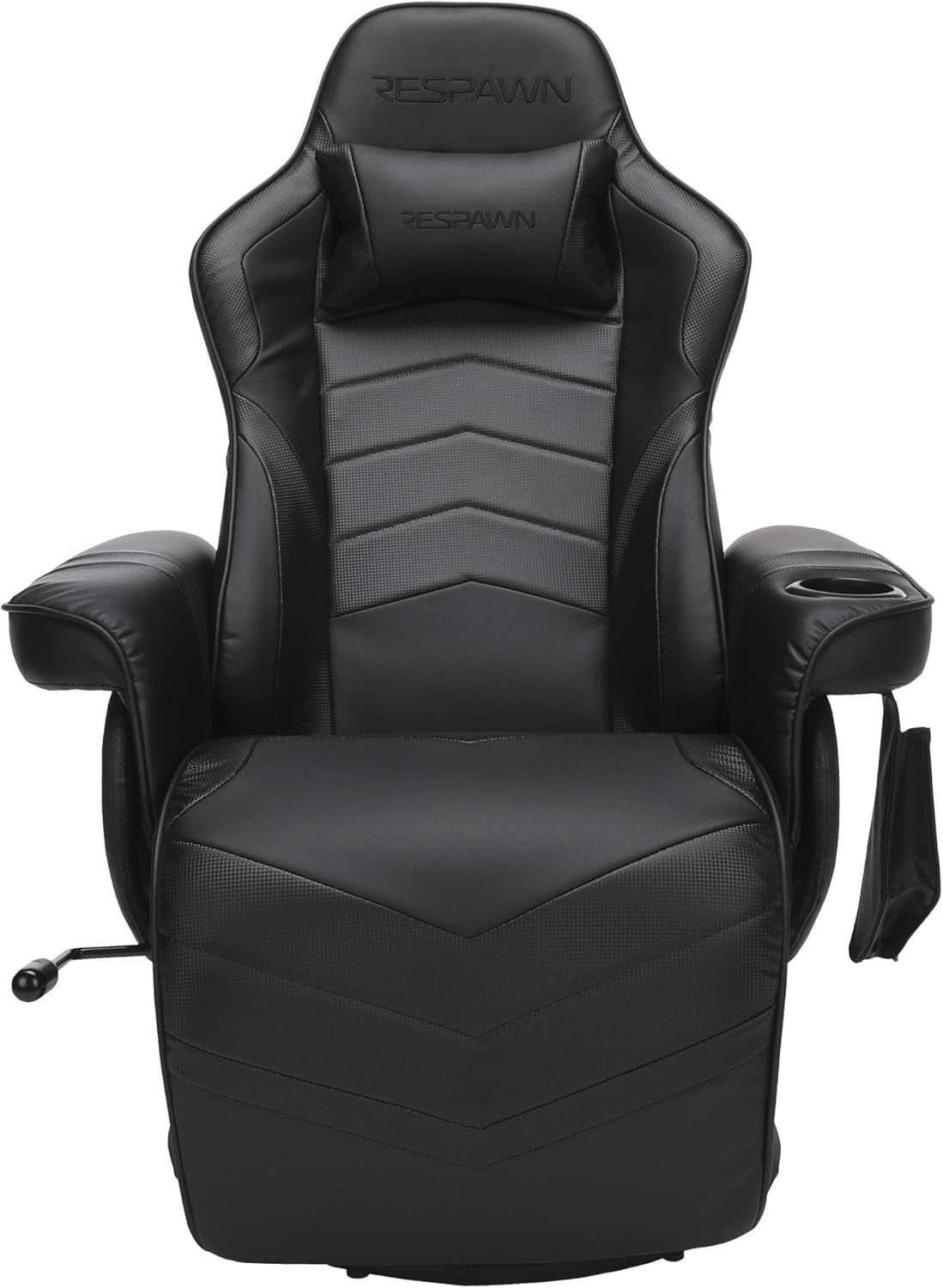 900 Gaming Recliner Black With Adjustable Leg Rest Cupholder by ShipItFurniture