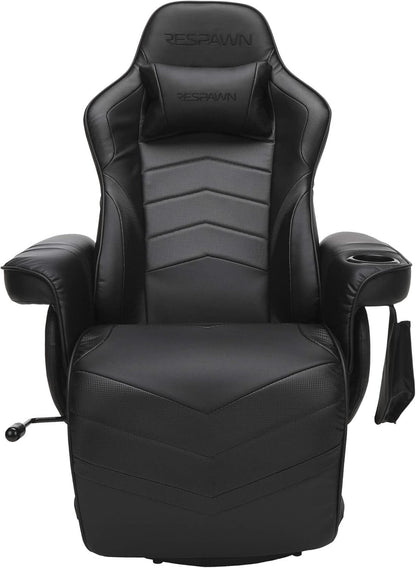 900 Gaming Recliner Black With Adjustable Leg Rest Cupholder by ShipItFurniture
