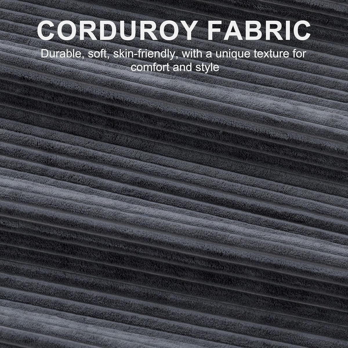 Dark Grey Corduroy Sleeper Sofa With Hidden Storage by ShipItFurniture