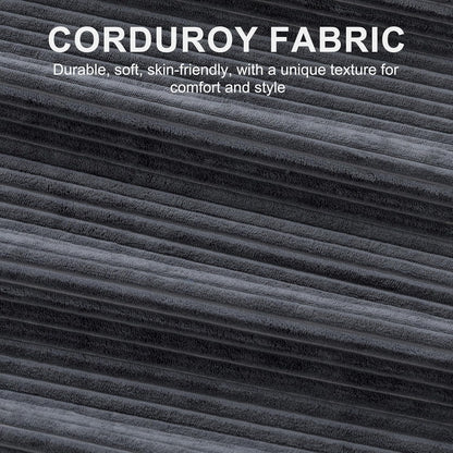 Dark Grey Corduroy Sleeper Sofa With Hidden Storage by ShipItFurniture