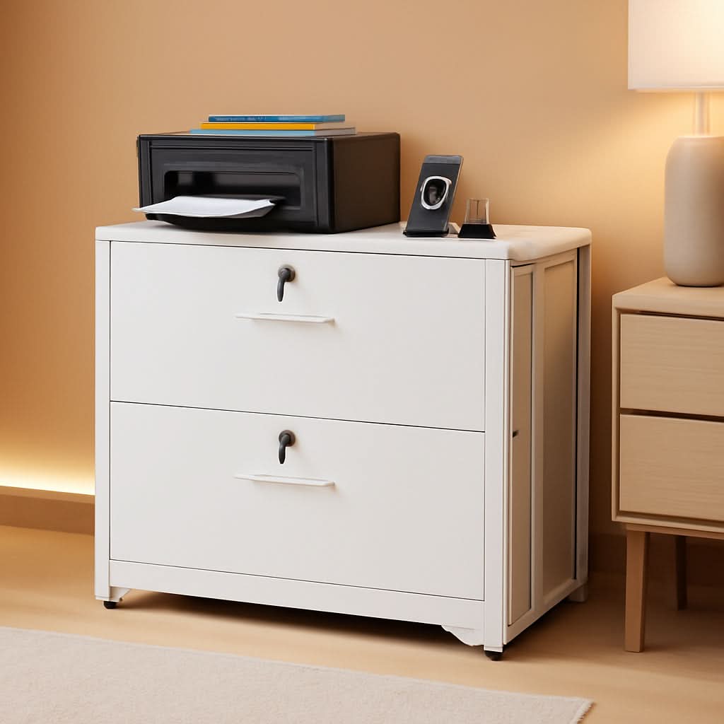 Lockable File Cabinet With Charging Station For Home Office by ShipItFurniture