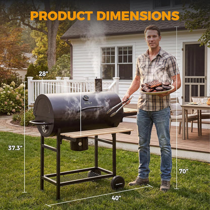 Barrel Charcoal Grill Thermometer With Adjustable Vents by ShipItFurniture