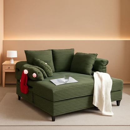 56-Inch Oversized Corduroy Lounge Chair With Armrests by ShipItFurniture