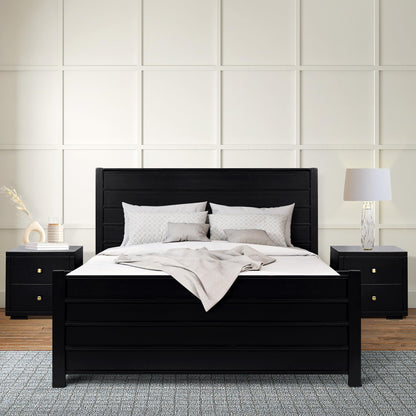 Caroline Pine Platform Bed with Paneled Headboard by Camden Isle