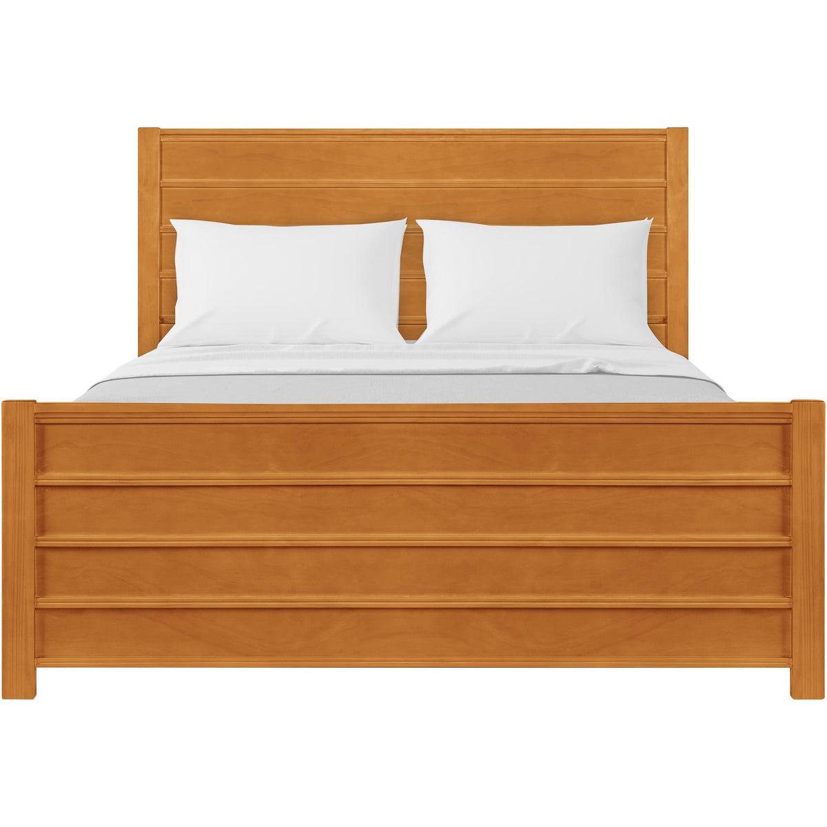 Caroline Pine Platform Bed with Paneled Headboard by Camden Isle