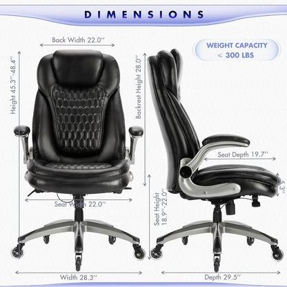 Ergonomic High Back Leather Office Chair For Home Use by ShipItFurniture