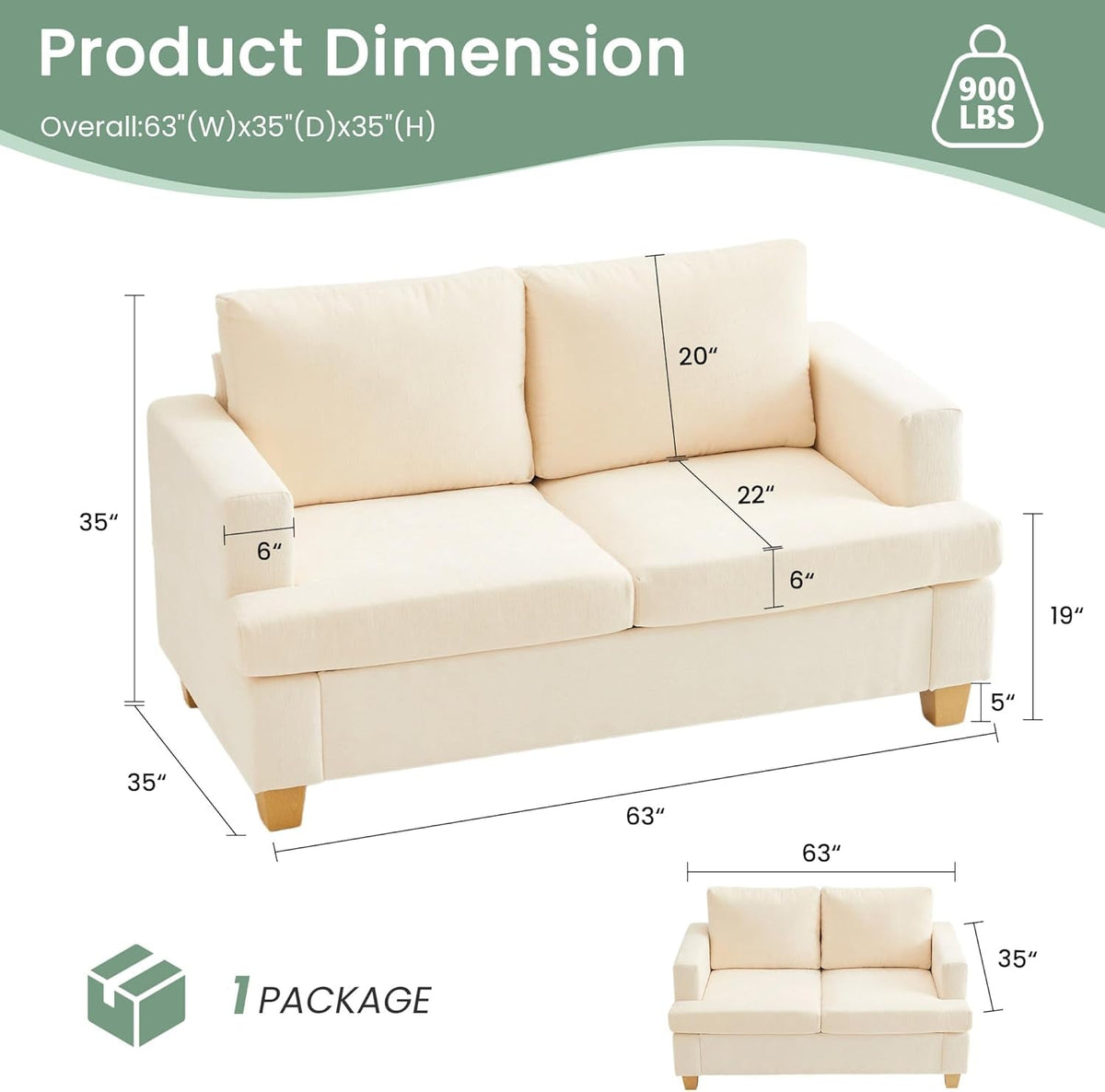 Beige Chenille Sleeper Sofa Three-Seater Loveseat Set by ShipItFurniture