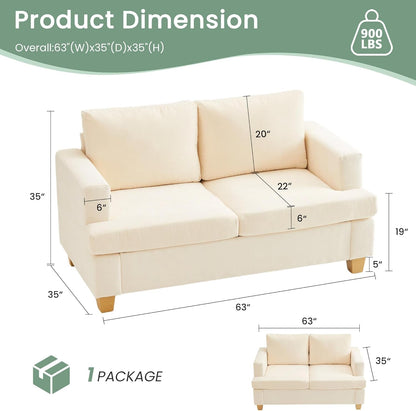 Beige Chenille Sleeper Sofa Three-Seater Loveseat Set by ShipItFurniture