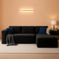 106 Inch Modular Sectional Sofa Black Corduroy Fabric by ShipItFurniture