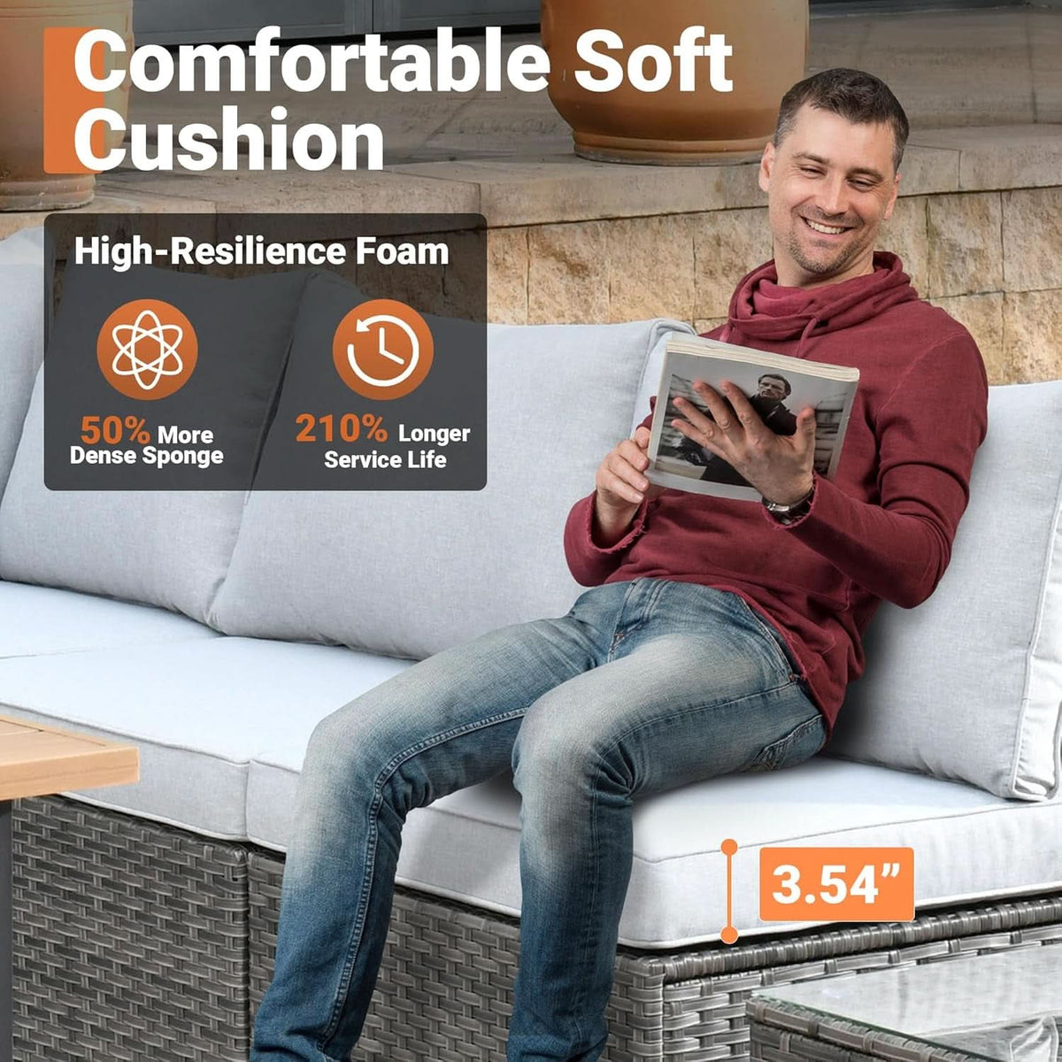 Outdoor Seven Piece Conversation Set with Coffee Table by ShipItFurniture