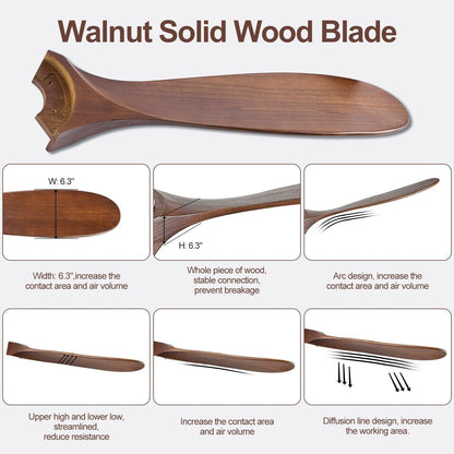 52 Inch Walnut Weather Resistant Ceiling Fan Remote Control by ShipItFurniture
