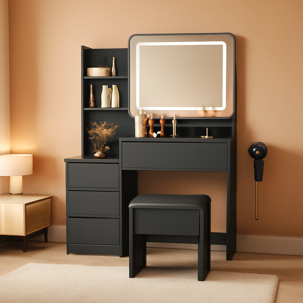 36 Inch Customizable Illuminated Vanity Desk Mirror by ShipItFurniture
