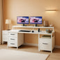 Modern Home Office Desk With 5 Drawers And LED Lights by ShipItFurniture