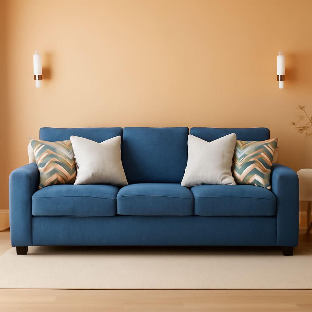 Blue Queen Stainresistant Memory Foam Sleeper Sofa by ShipItFurniture