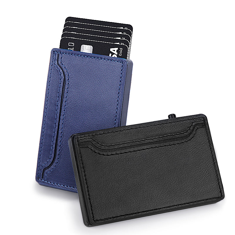 TOYFID Wallet With PU Leather Cover,Aluminum Alloy Pop Up Wallet Holder Card by TOYFID Wallet