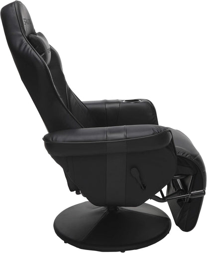 900 Gaming Recliner Black With Adjustable Leg Rest Cupholder by ShipItFurniture