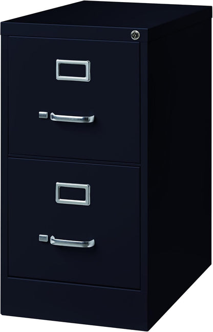 Black Commercial 25-Inch Deep Vertical Filing Cabinet by ShipItFurniture