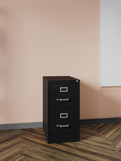 Black Commercial 25-Inch Deep Vertical Filing Cabinet by ShipItFurniture