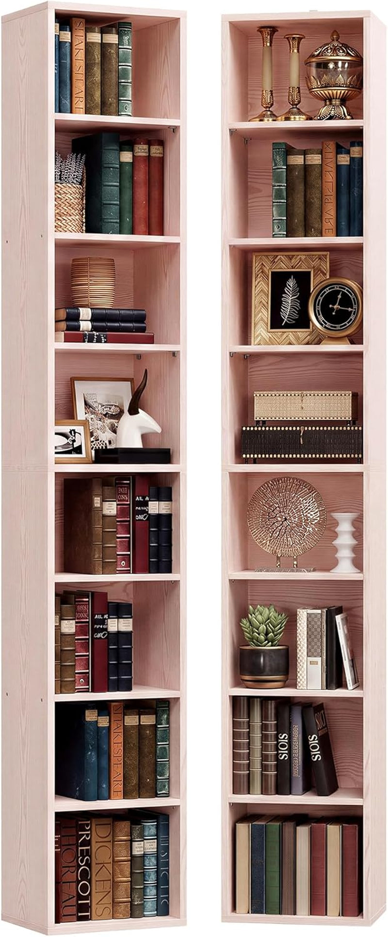 Tall Narrow Floor standing Bookshelf With Eight Shelves by ShipItFurniture