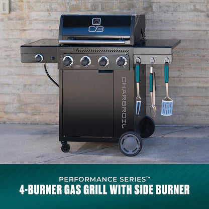 Black 4Burner Gas Grill Cabinet With Extra Storage Space by ShipItFurniture