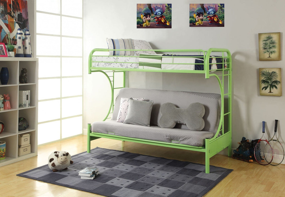 78" X 41" X 65" Twin Over Full Green Metal Tube Futon Bunk Bed by SataTrade-U.S LLC