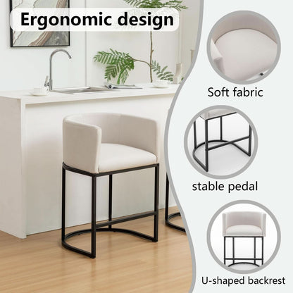 Modern Barrel Counter Height Bar Stools Set of Four by ShipItFurniture