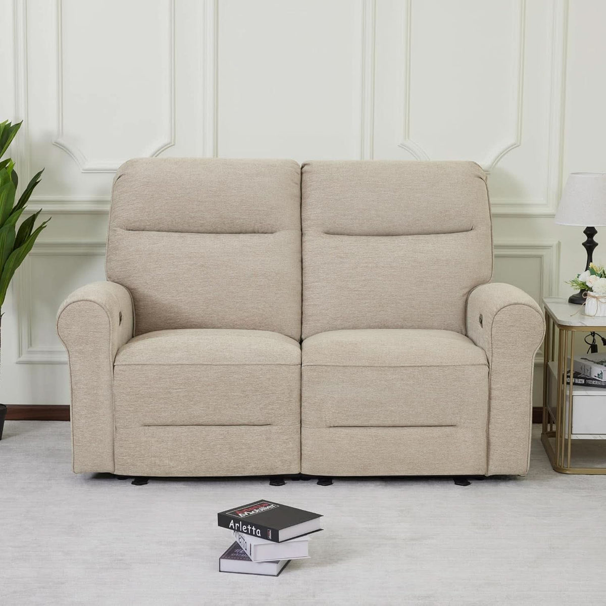64.6 Inch Wall Hugging Auto Power Recline Loveseat by ShipItFurniture