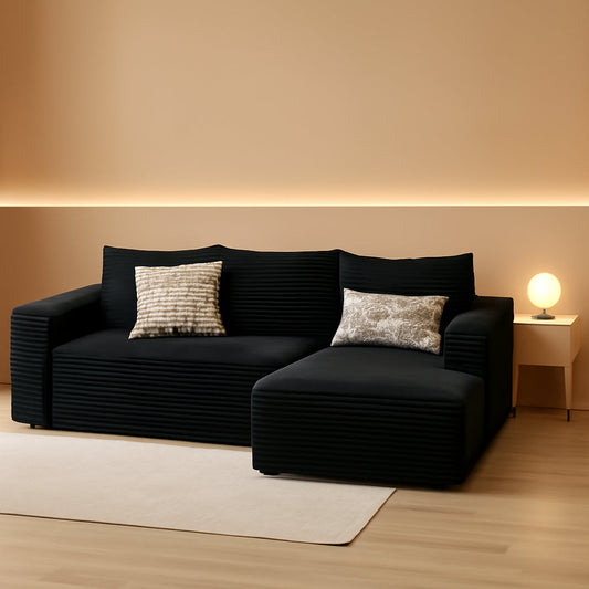 96 Inch Black Premium Quality Modular Sectional Sofa by ShipItFurniture
