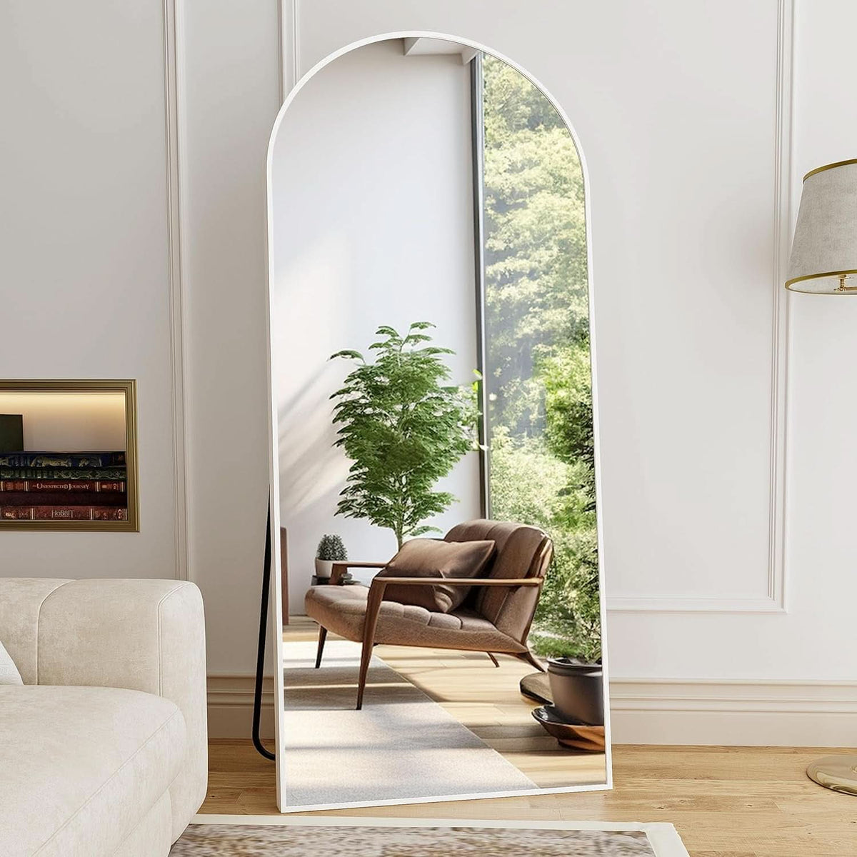 76x34 Arch Full Length Mirror Aluminum Frame For Bedroom by ShipItFurniture