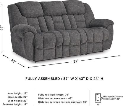 Gray Manual Reclining Sofa Stain Resistant Upholstery by ShipItFurniture