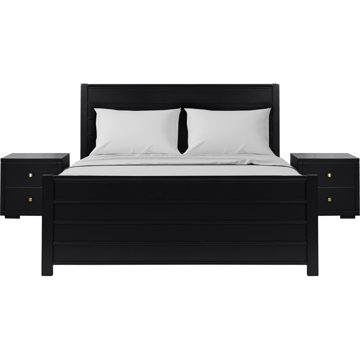 Caroline Pine Platform Bed with Paneled Headboard by Camden Isle