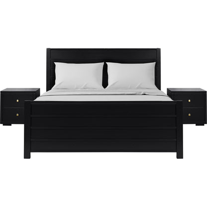 Caroline Pine Platform Bed with Paneled Headboard by Camden Isle