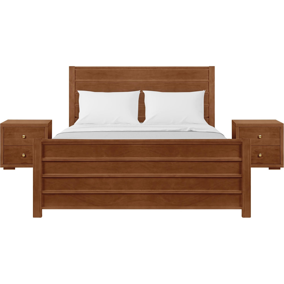 Caroline Pine Platform Bed with Paneled Headboard by Camden Isle