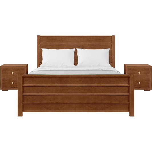 Caroline Pine Platform Bed with Paneled Headboard by Camden Isle