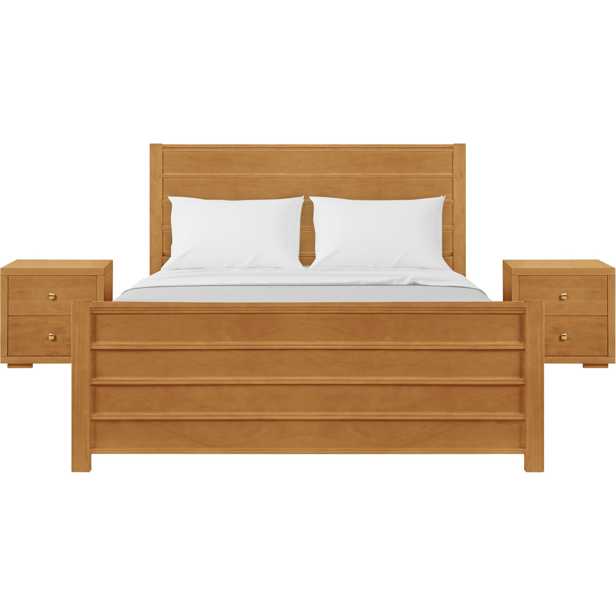 Caroline Pine Platform Bed with Paneled Headboard by Camden Isle