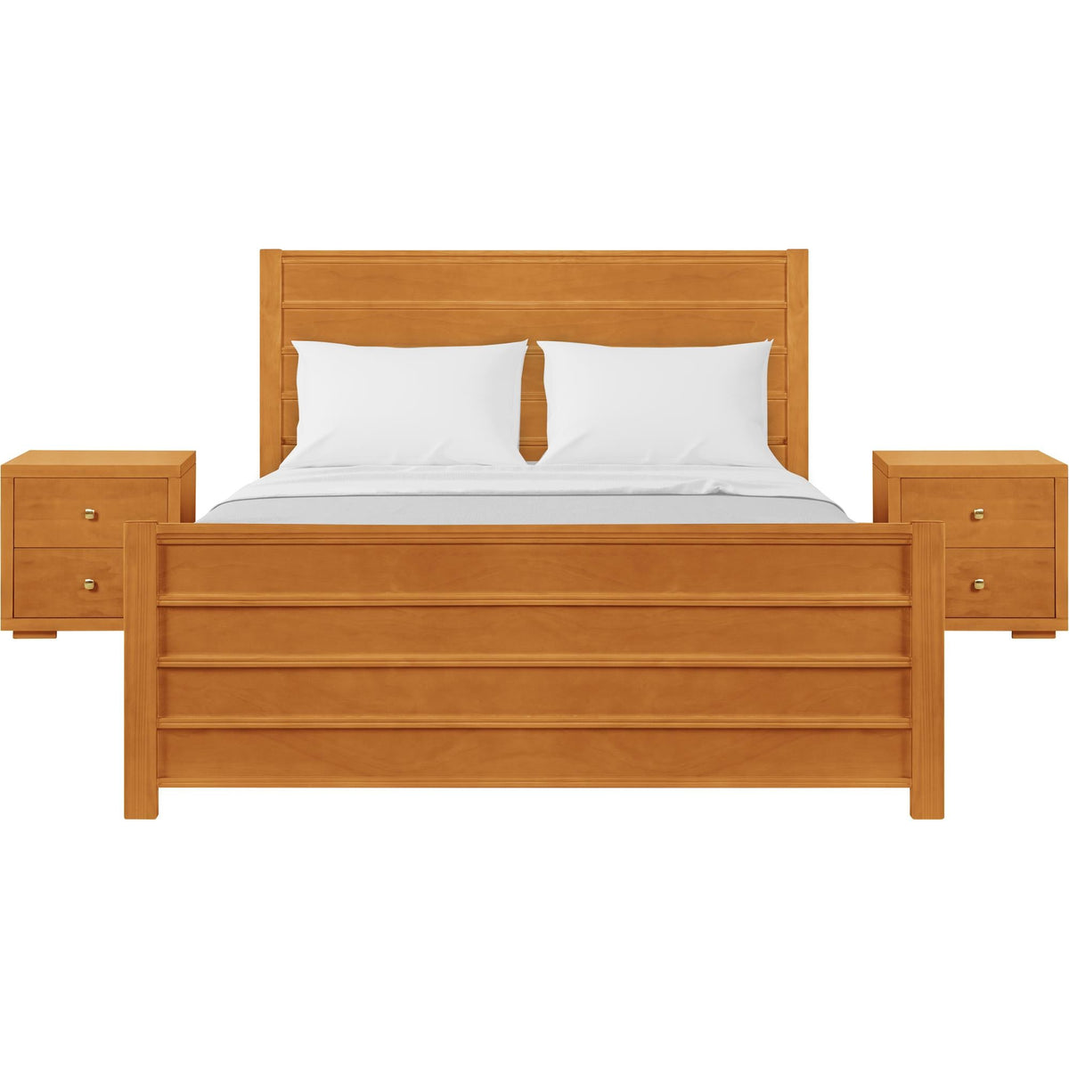 Caroline Pine Platform Bed with Paneled Headboard by Camden Isle
