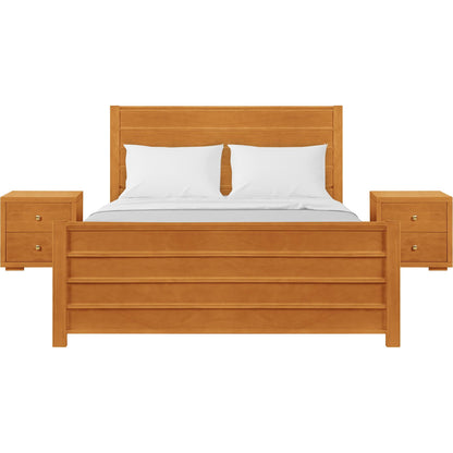 Caroline Pine Platform Bed with Paneled Headboard by Camden Isle