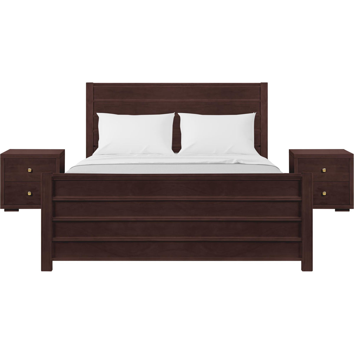 Caroline Pine Platform Bed with Paneled Headboard by Camden Isle