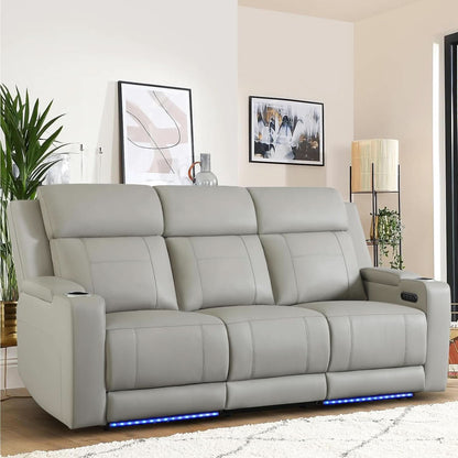 Power Recliner Sofa With Adjustable Headrest USB Charging by ShipItFurniture
